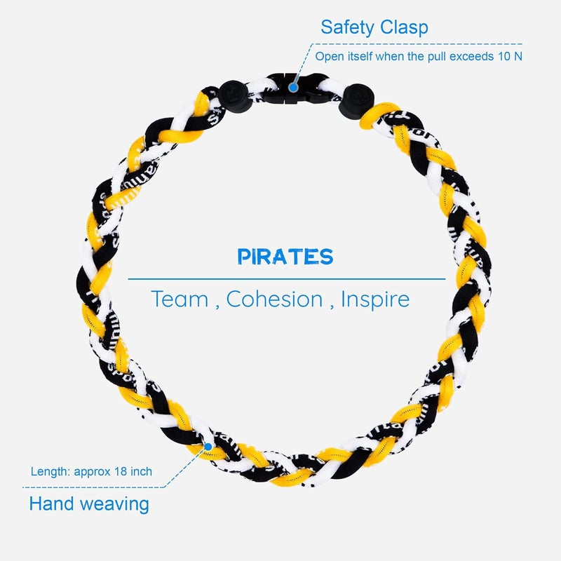 SUPBOMM Baseball Rope Necklaces, League Team Colors Braided Necklace, Baseball Team Gifts - Image 2